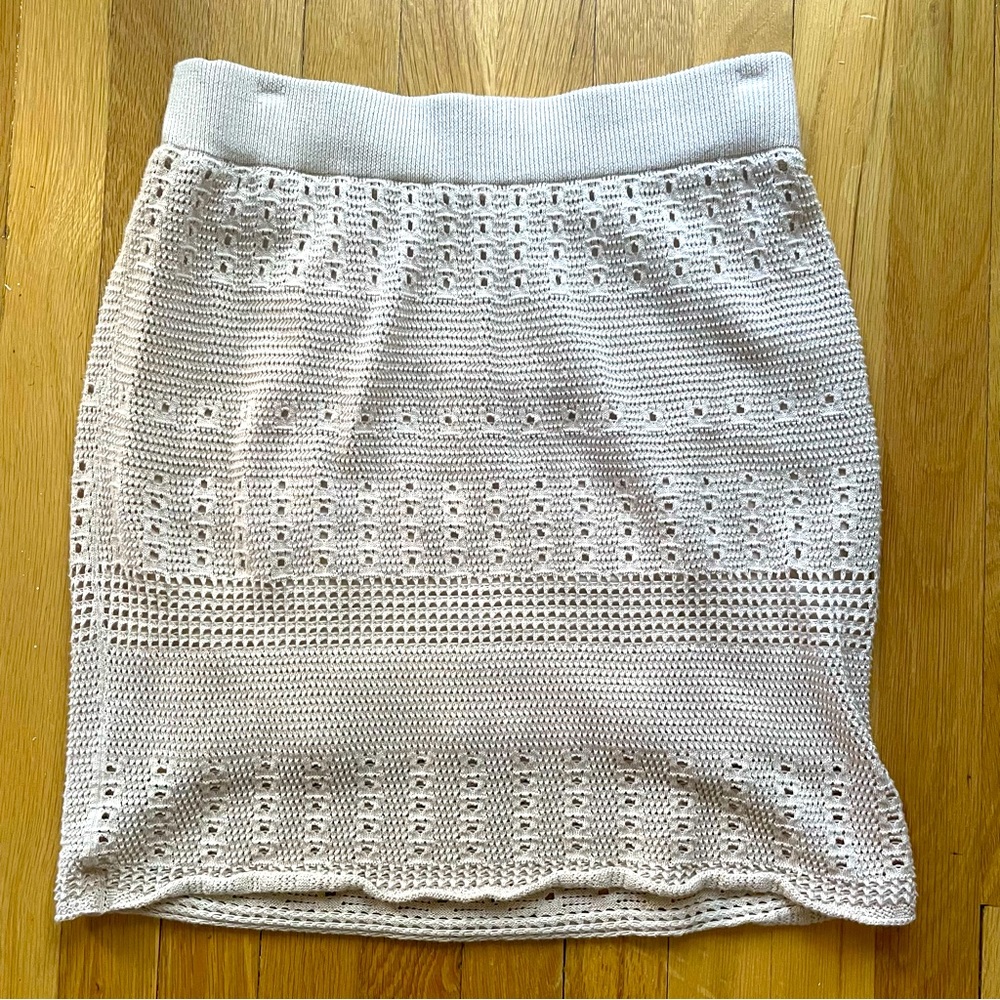 LOFT Beige Eyelet Skirt